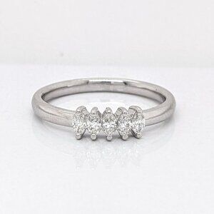Natural Marquise Diamonds Band in Solid 14K White Gold